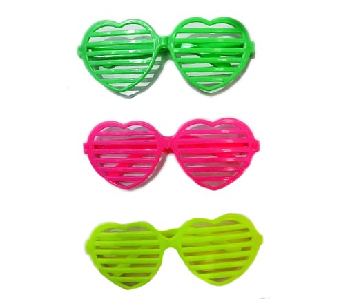 ANTEOJO PERSIANA FLUO CORAZON x 12 UNIDADES